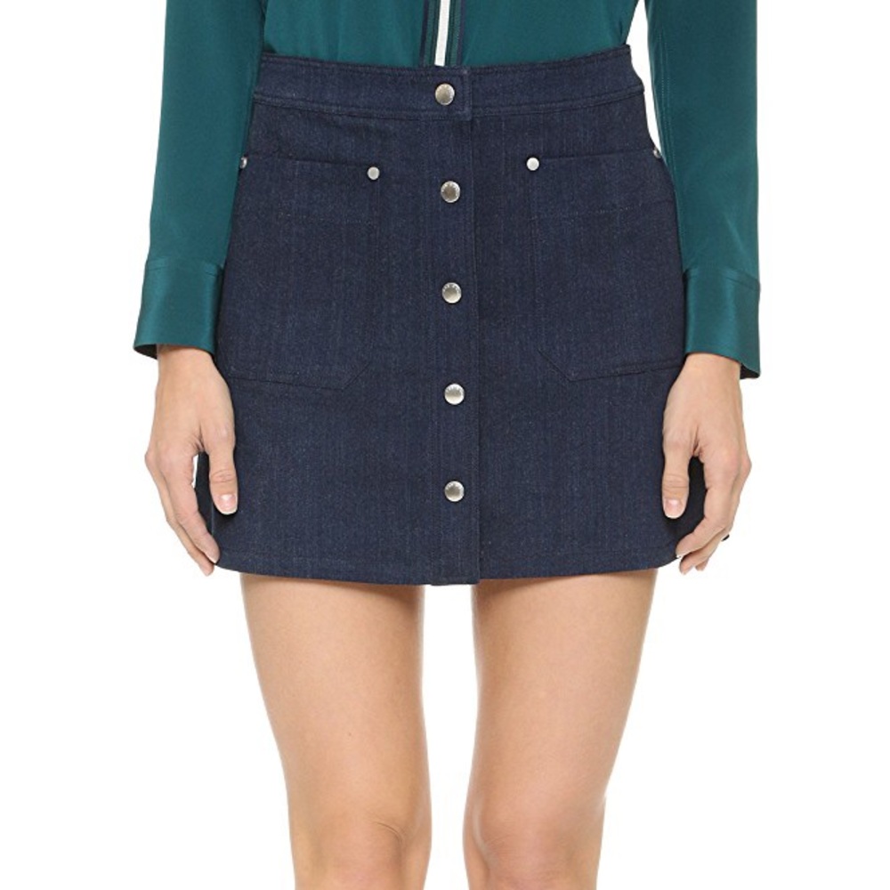 Rag & Bone Siggy Front Button A Line Denim Skirt … - image 2